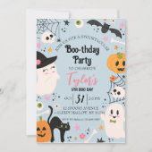 Schattige Retro Verjaardag Halloween Feest Kaart (Voorkant)