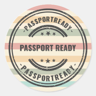 Schattige Retro Vet Reissticker klaar voor paspo Ronde Sticker