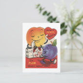 Schattige retro vintage fruit valentijn feestdagenkaart (Staand voorkant)