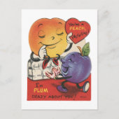 Schattige retro vintage fruit valentijn feestdagenkaart (Voorkant)