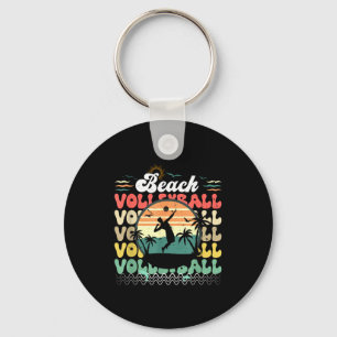 Schattige retro vintage hawaii strand volleybal zo sleutelhanger