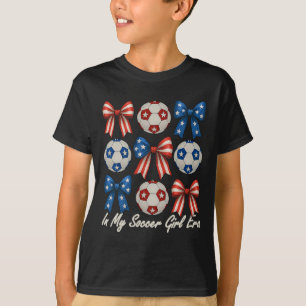Schattige Retro Voetbal Meisje Coquette Strik Voor T-shirt