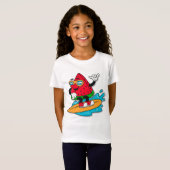 Schattige retro watermeloensurfen t-shirt (Voorkant volledig)