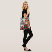 Schattige Retro Winter Pin-up Tote Bag (Op model)