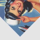 Schattige Retro Zeeman Pin-up Tissuepapier (Detail)