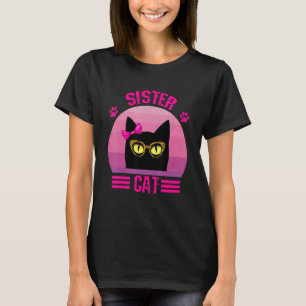 Schattige Retro Zus Kat Met Luipaard Bril  T-shirt