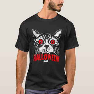 Schattige Retro Zwarte Kat Heks Herfst Halloween K T-shirt