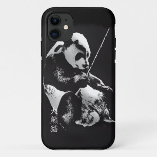 Schattige reuzenpanda die speelt met bamboebladere iPhone 11 hoesje