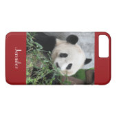 Schattige Reuzenpanda, Donkerrood, Naam, Case-Mate iPhone Case (Achterkant (Horizontaal))