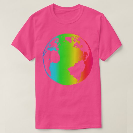 Schattige RGB Verlichting Wereldbol T-shirt (Design voorkant)