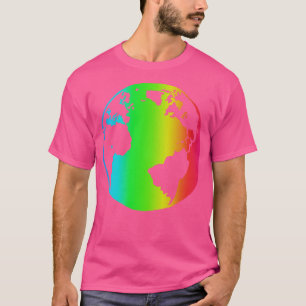 Schattige RGB Verlichting Wereldbol T-shirt