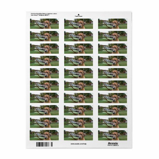 Schattige Rhodesian Ridgeback Etiket (Full Sheet)