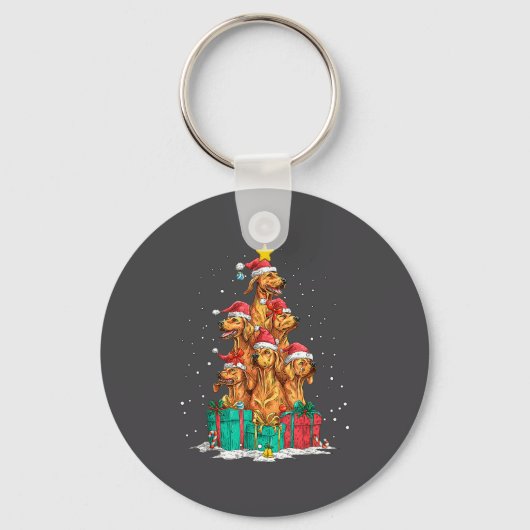 Schattige Rhodesian Ridgeback Le Hond Kerstboom Xm Sleutelhanger (Voorkant)