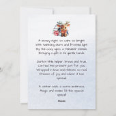 Schattige rijm rendiergedicht Snowfalkes Kinder ke Feestdagenkaart (Achterkant)