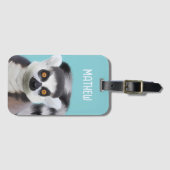 Schattige ringstaartgezicht van lemur bagagelabel (Voorkant (horizontaal))
