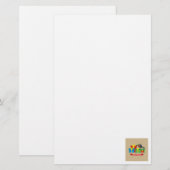 Schattige Robin en de vier kleurrijke geschenken Briefpapier (Voorkant / Achterkant)
