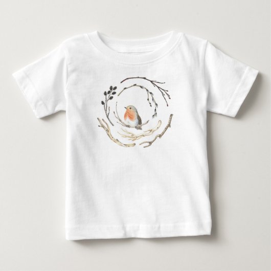 Schattige Robin Sparrow Bird Birds Peuter shirt (Voorkant)