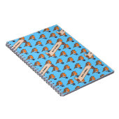 Schattige Robin Voeg Jouw naam Retro Pixel Art Pat Notitieboek (Rechterzijde)