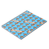 Schattige Robin Voeg Jouw naam Retro Pixel Art Pat Notitieboek (Linkerzijde)