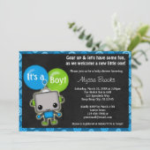 Schattige ROBOT Baby shower Kaart (Staand voorkant)