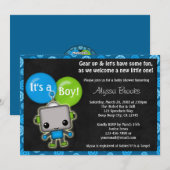 Schattige ROBOT Baby shower Kaart (Voorkant / Achterkant)