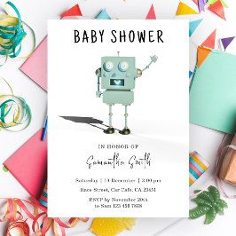 Schattige robot Baby shower Kaart