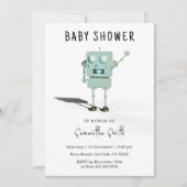 Schattige robot Baby shower Kaart (Voorkant)