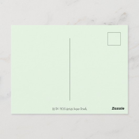 SCHATTIGE ROBOT BULLDOG EN FELINE FRIEND Funny Briefkaart (Achterkant)