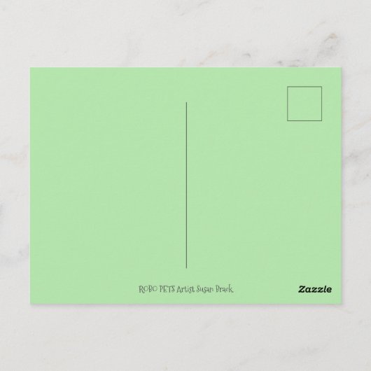 SCHATTIGE ROBOT BULLDOG EN FELINE FRIEND Funny Briefkaart (Achterkant)