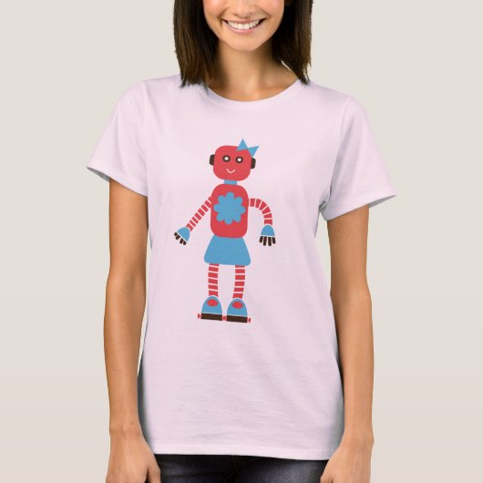 Schattige Robot Couple Shirt (van haar) (Voorkant)