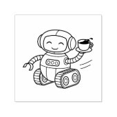 Schattige Robot die Koffie Levert Zelfinktende Stempel (Design)