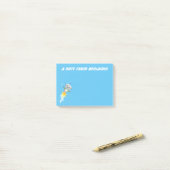 Schattige robot die vliegt in ruimte cartoon illus post-it® notes (Op bureau)