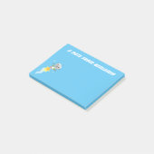 Schattige robot die vliegt in ruimte cartoon illus post-it® notes (Schuin)