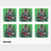 schattige robot Kerst sticker (Vel)