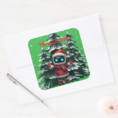 schattige robot Kerst sticker (Envelop)