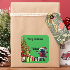 schattige robot Kerst sticker