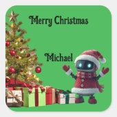 schattige robot Kerst sticker (Voorkant)
