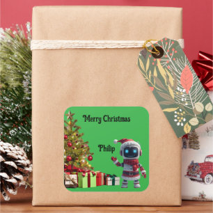 schattige robot kerstfeest Sticker