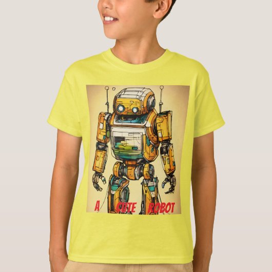 "Schattige Robot - Playful TechT ontworpen T-shirt (Voorkant)