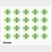 Schattige Robot Ronde Sticker (Vel)