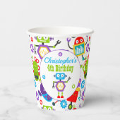 Schattige Robot Thema Verjaardagsfeest Papieren Bekers (Achterkant)