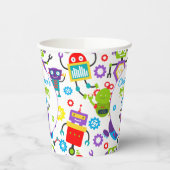 Schattige Robot Thema Verjaardagsfeest Papieren Bekers (Links)