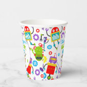 Schattige Robot Thema Verjaardagsfeest Papieren Bekers (Rechts)