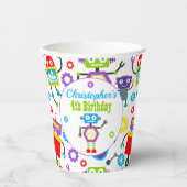 Schattige Robot Thema Verjaardagsfeest Papieren Bekers (Voorkant)