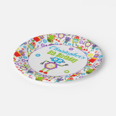 Schattige Robot Thema Verjaardagsfeest Papieren Bordje (Gekanteld)