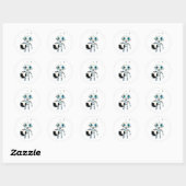 Schattige Robot Voetbalteam Ronde Sticker (Vel)