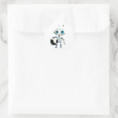 Schattige Robot Voetbalteam Ronde Sticker (Tas)