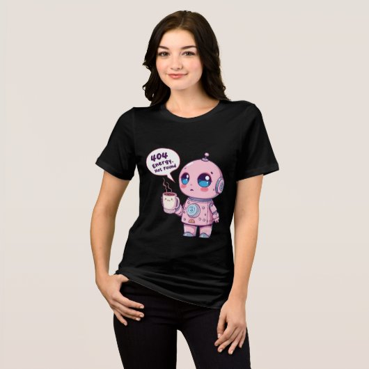 Schattige Robot Vrouwen T-Shirt – Schattig futuris (Voorkant volledig)
