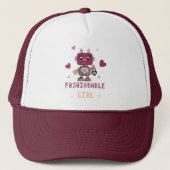 Schattige robotmeisje trucker pet (Voorkant)