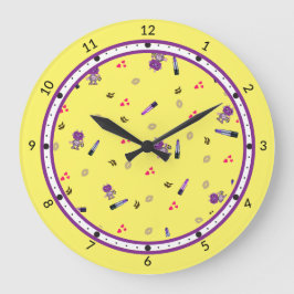 Schattige robotpatroon grote klok